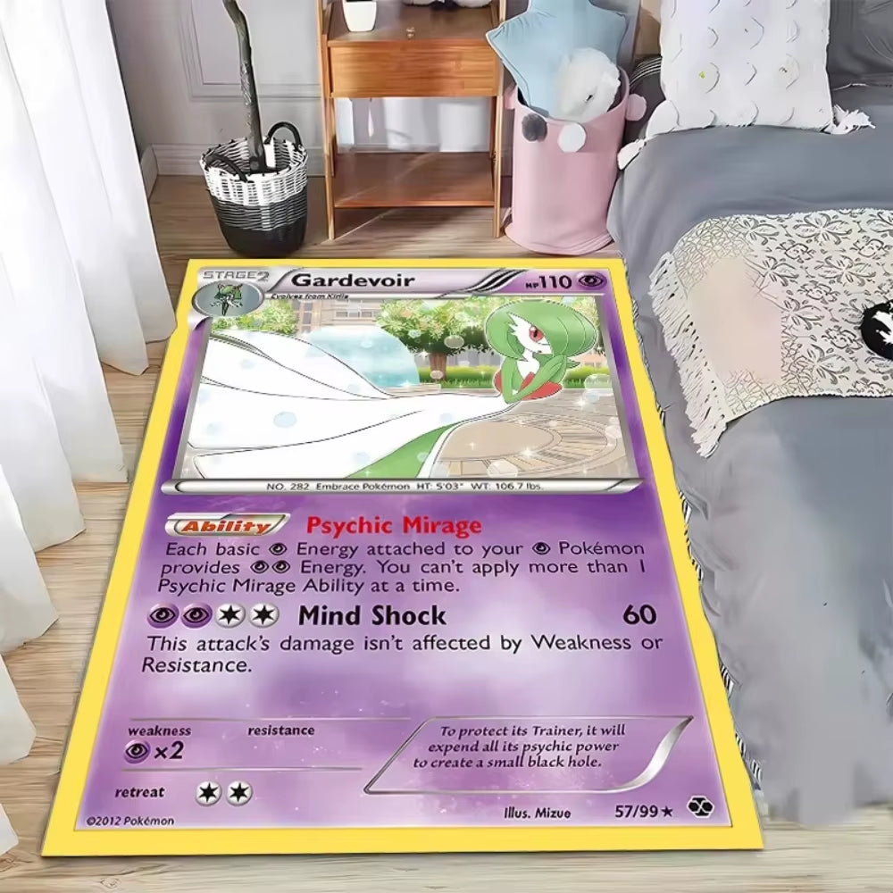 Japanese Game Pokemon Card Pattern Carpet for Living Room Decor Bedroom Bedside Leisure Area Floor Mats Welcome Rug Gift