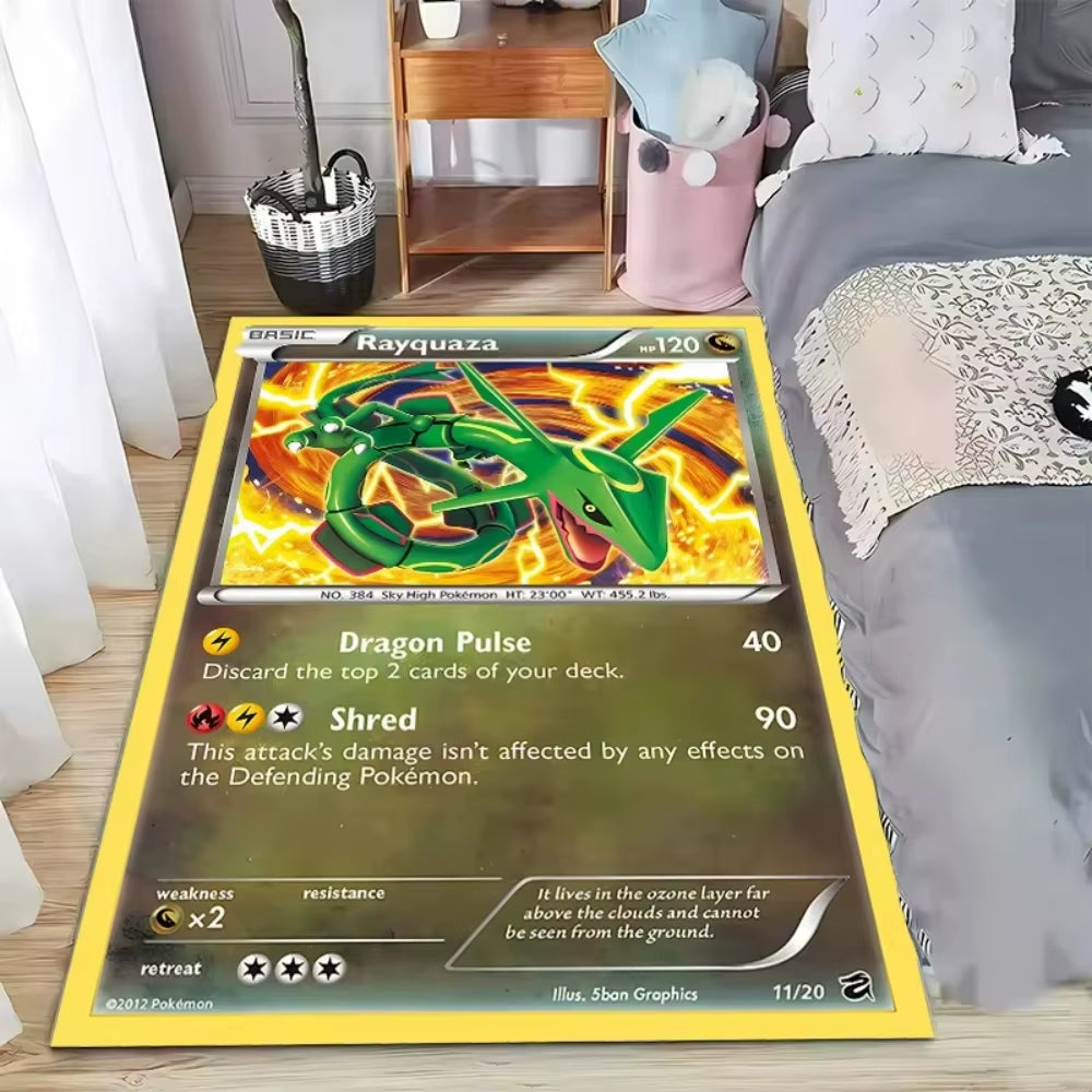 Japanese Game Pokemon Card Pattern Carpet for Living Room Decor Bedroom Bedside Leisure Area Floor Mats Welcome Rug Gift