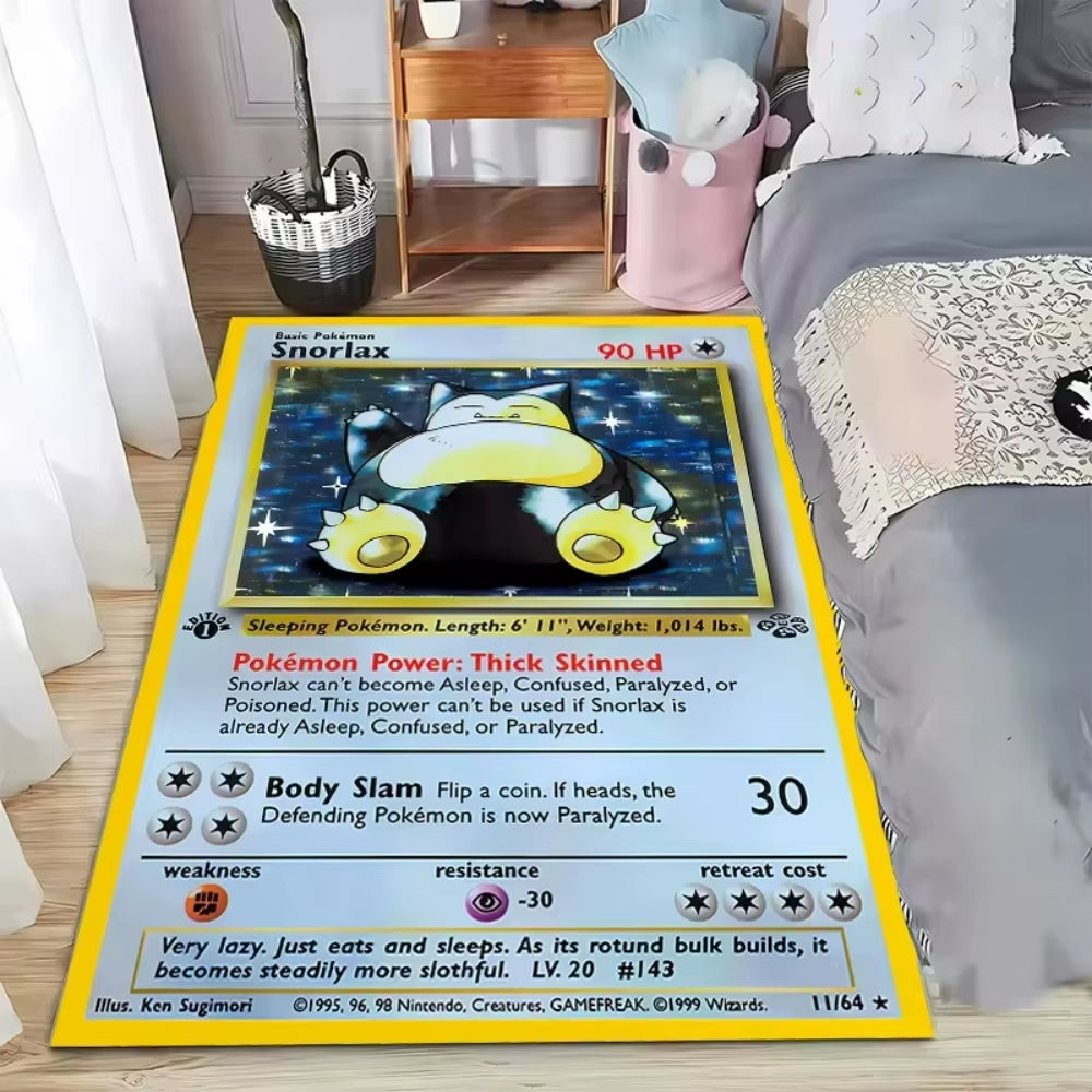 Japanese Game Pokemon Card Pattern Carpet for Living Room Decor Bedroom Bedside Leisure Area Floor Mats Welcome Rug Gift