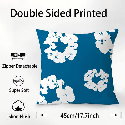 Luxury D-Denim T-Tears Pillow Case Square Double‑Sided Print Cushion Case for Sofa Home Bedchamber Decor Gift