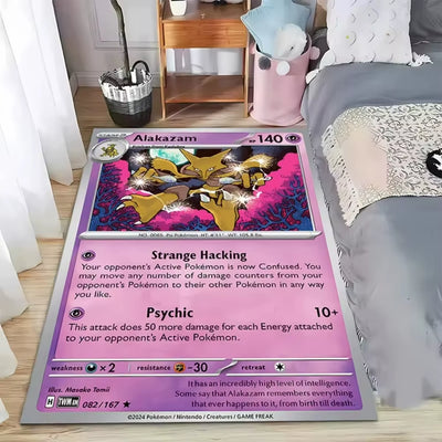 Japanese Game Pokemon Card Pattern Carpet for Living Room Decor Bedroom Bedside Leisure Area Floor Mats Welcome Rug Gift