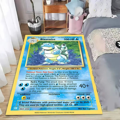 Japanese Game Pokemon Card Pattern Carpet for Living Room Decor Bedroom Bedside Leisure Area Floor Mats Welcome Rug Gift