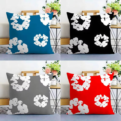 Luxury D-Denim T-Tears Pillow Case Square Double‑Sided Print Cushion Case for Sofa Home Bedchamber Decor Gift