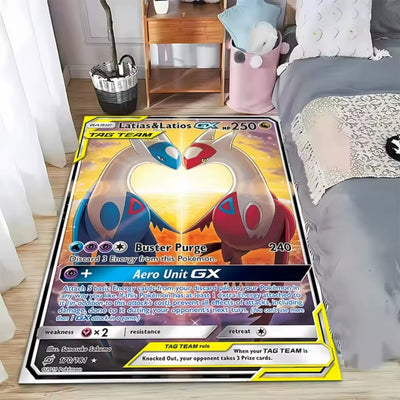 Japanese Game Pokemon Card Pattern Carpet for Living Room Decor Bedroom Bedside Leisure Area Floor Mats Welcome Rug Gift