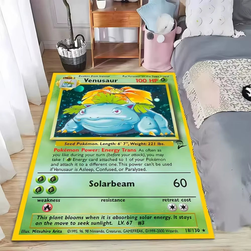 Japanese Game Pokemon Card Pattern Carpet for Living Room Decor Bedroom Bedside Leisure Area Floor Mats Welcome Rug Gift