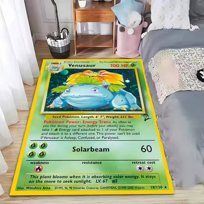 Japanese Game Pokemon Card Pattern Carpet for Living Room Decor Bedroom Bedside Leisure Area Floor Mats Welcome Rug Gift