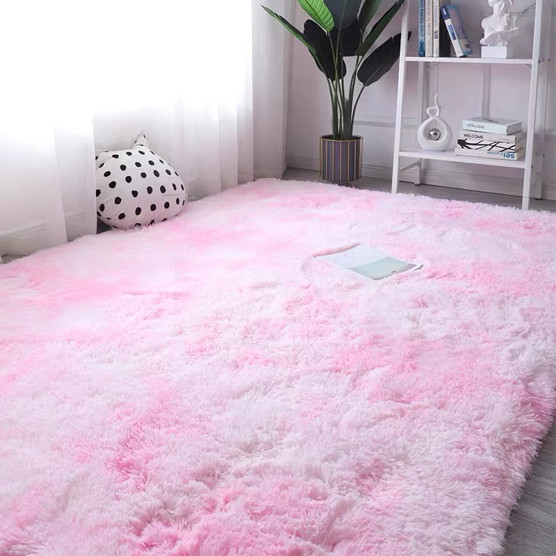 Tie-Dye Plush Carpet Soft Fluffy Living Room Bedroom Mat Home Decor Children'S Room Baby Crawling Non-Slip Floor Mat