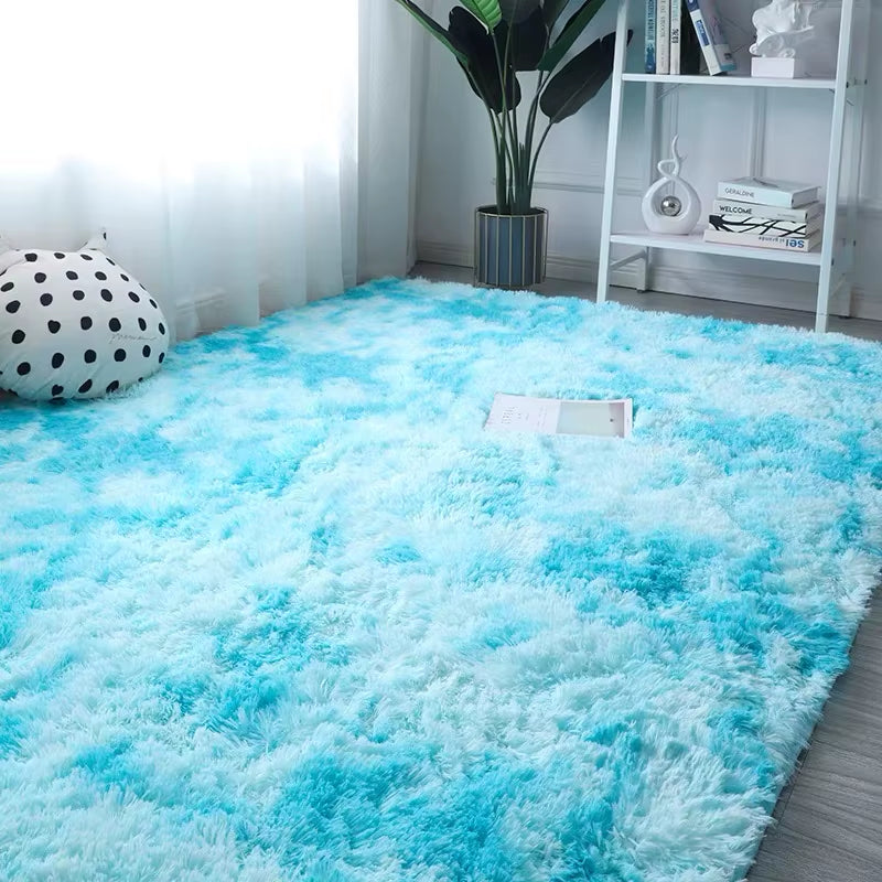 Tie-Dye Plush Carpet Soft Fluffy Living Room Bedroom Mat Home Decor Children'S Room Baby Crawling Non-Slip Floor Mat