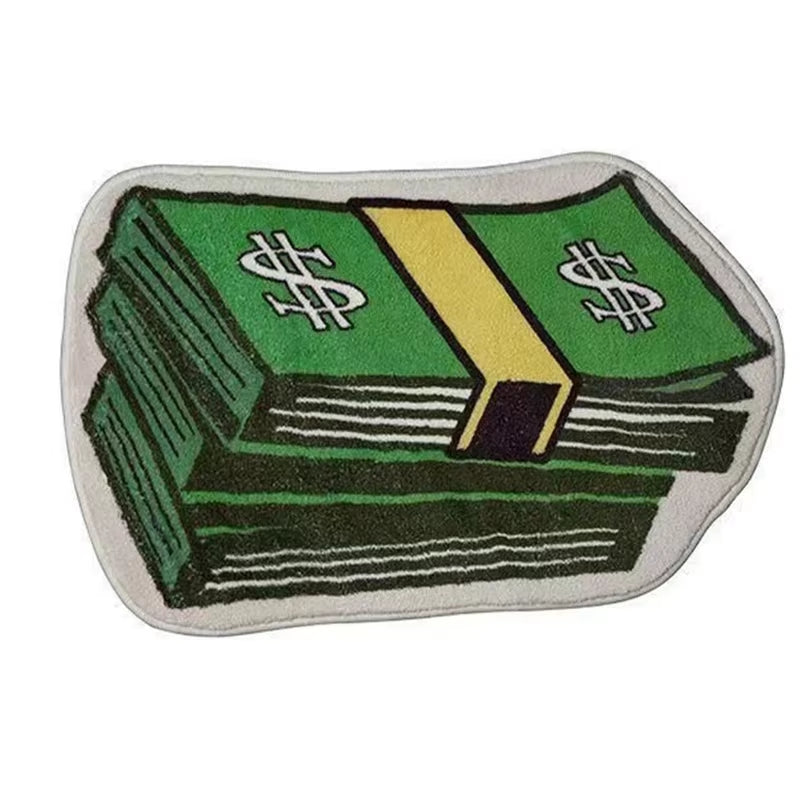 Creative Money Shaped Carpet Personality Imitation Money Rug Dollar Rug for Bedroom Irregular Art Floor Mat Door