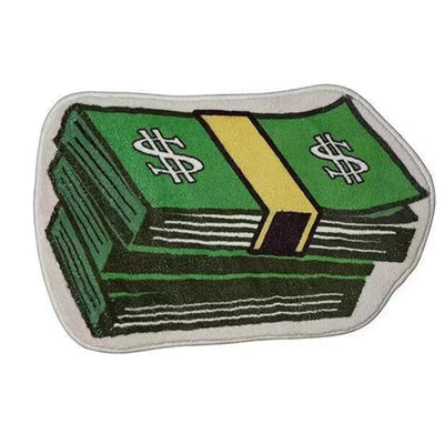 Creative Money Shaped Carpet Personality Imitation Money Rug Dollar Rug for Bedroom Irregular Art Floor Mat Door