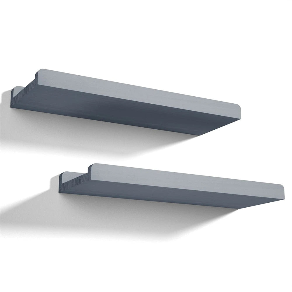 Modern Floating Shelves Set of 2 Wall Mounted Nursery Book Shelves Rustic Wooden Picture Ledge Shelf for Living Room Kitchen