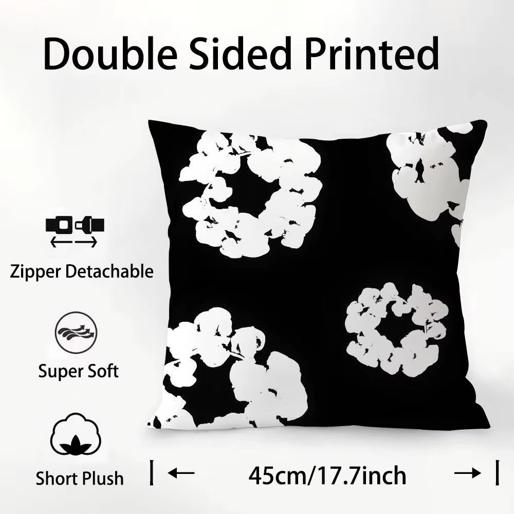 Luxury D-Denim T-Tears Pillow Case Square Double‑Sided Print Cushion Case for Sofa Home Bedchamber Decor Gift