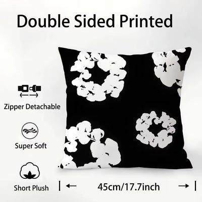 Luxury D-Denim T-Tears Pillow Case Square Double‑Sided Print Cushion Case for Sofa Home Bedchamber Decor Gift