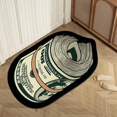 Creative Money Shaped Carpet Personality Imitation Money Rug Dollar Rug for Bedroom Irregular Art Floor Mat Door