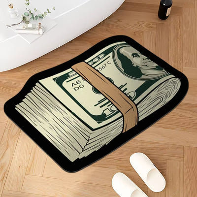 Creative Money Shaped Carpet Personality Imitation Money Rug Dollar Rug for Bedroom Irregular Art Floor Mat Door