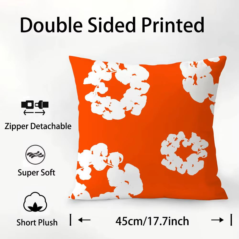 Luxury D-Denim T-Tears Pillow Case Square Double‑Sided Print Cushion Case for Sofa Home Bedchamber Decor Gift