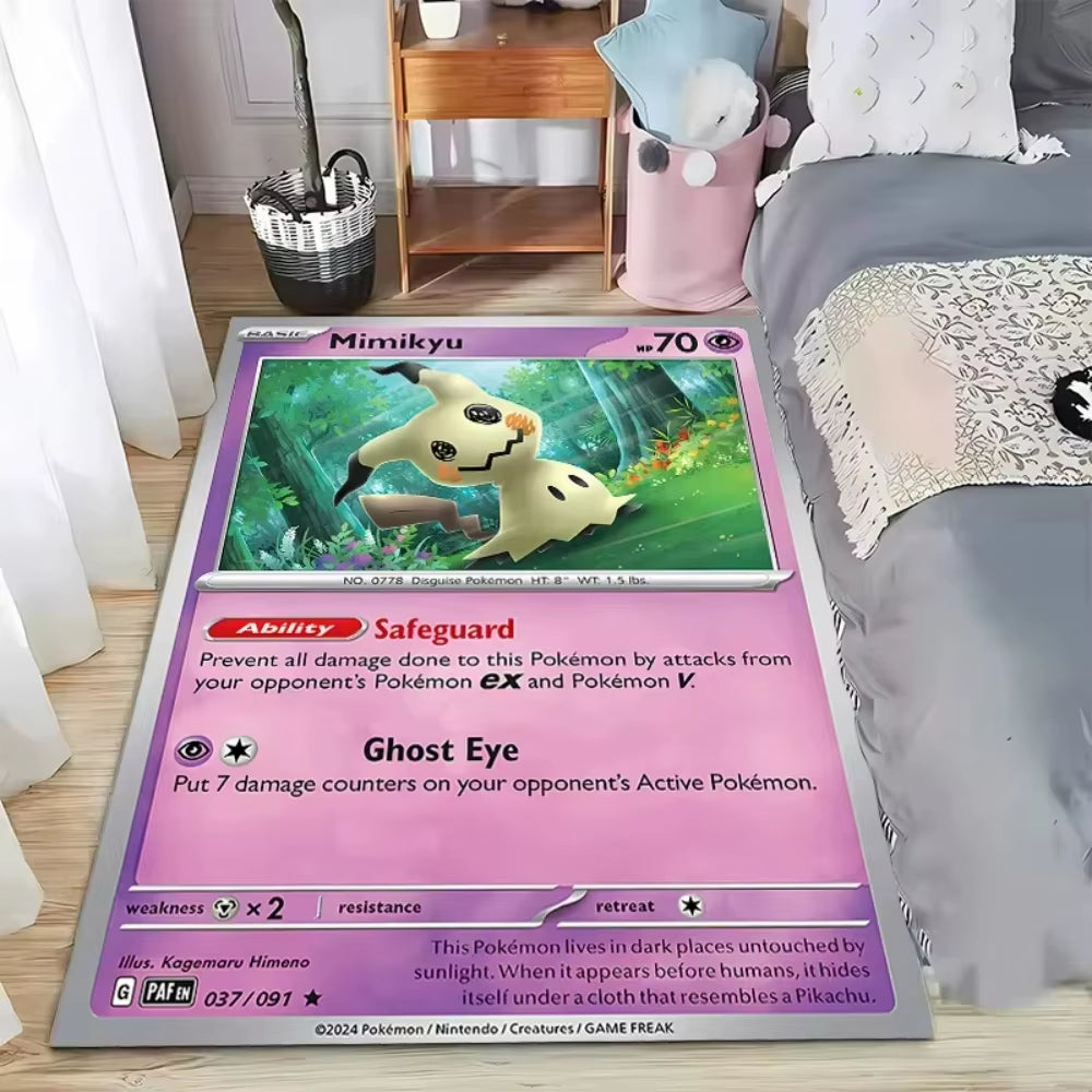 Japanese Game Pokemon Card Pattern Carpet for Living Room Decor Bedroom Bedside Leisure Area Floor Mats Welcome Rug Gift