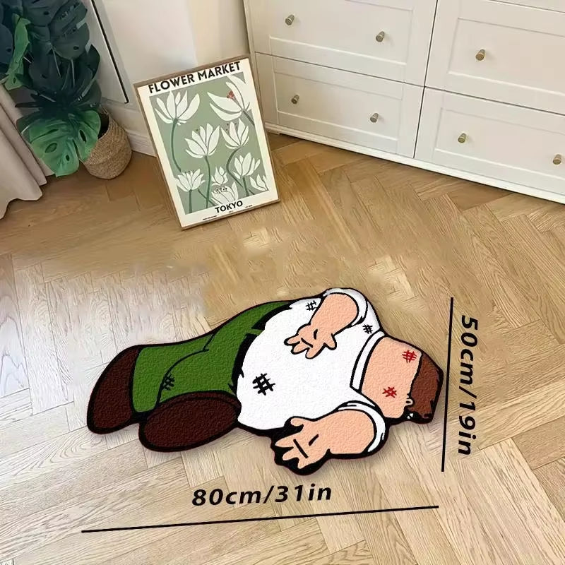 VIKAMA Cartoon Imitation Cashmere Floor Mat Irregular Living Room Anti-Slip Rug Bedroom Stain-Resistant Decorative Rug