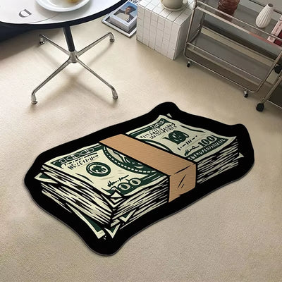 Creative Money Shaped Carpet Personality Imitation Money Rug Dollar Rug for Bedroom Irregular Art Floor Mat Door