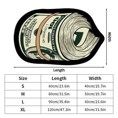 Creative Money Shaped Carpet Personality Imitation Money Rug Dollar Rug for Bedroom Irregular Art Floor Mat Door
