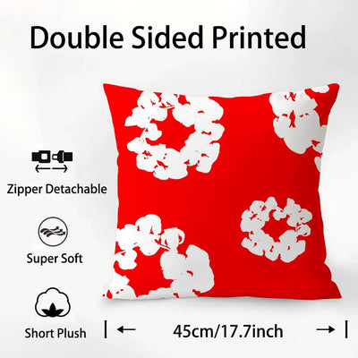 Luxury D-Denim T-Tears Pillow Case Square Double‑Sided Print Cushion Case for Sofa Home Bedchamber Decor Gift