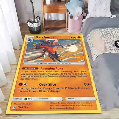 Japanese Game Pokemon Card Pattern Carpet for Living Room Decor Bedroom Bedside Leisure Area Floor Mats Welcome Rug Gift
