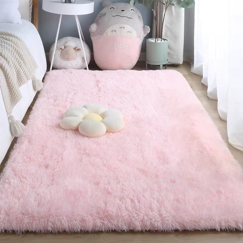 Tie-Dye Plush Carpet Soft Fluffy Living Room Bedroom Mat Home Decor Children'S Room Baby Crawling Non-Slip Floor Mat