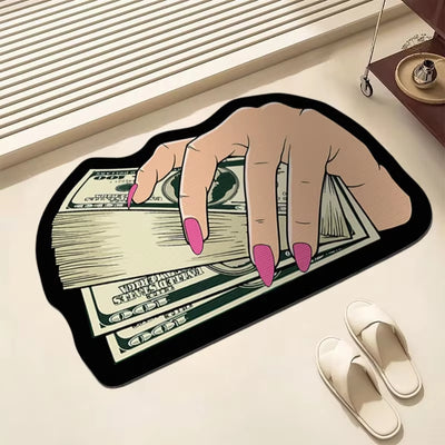 Creative Money Shaped Carpet Personality Imitation Money Rug Dollar Rug for Bedroom Irregular Art Floor Mat Door