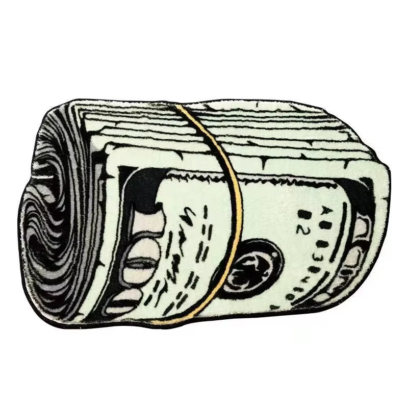 Creative Money Shaped Carpet Personality Imitation Money Rug Dollar Rug for Bedroom Irregular Art Floor Mat Door