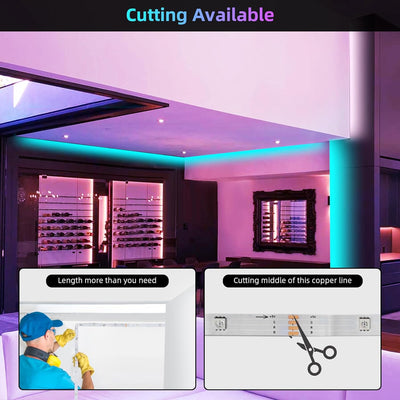 150Ft LED Strip Lights,Rgb Color Changing by 40Key Remote and Phone, LED Strip Lights Music Sync,Smart LED Strip Lights for Bedroom 150Feet