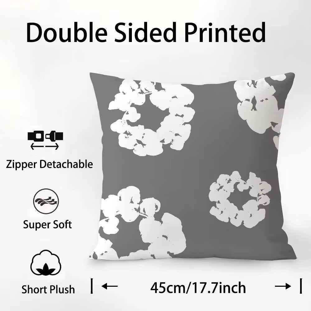 Luxury D-Denim T-Tears Pillow Case Square Double‑Sided Print Cushion Case for Sofa Home Bedchamber Decor Gift