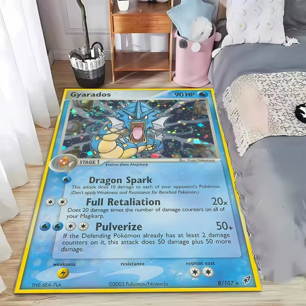 Japanese Game Pokemon Card Pattern Carpet for Living Room Decor Bedroom Bedside Leisure Area Floor Mats Welcome Rug Gift