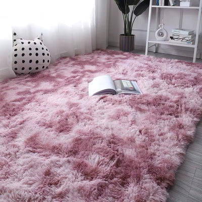 Tie-Dye Plush Carpet Soft Fluffy Living Room Bedroom Mat Home Decor Children'S Room Baby Crawling Non-Slip Floor Mat